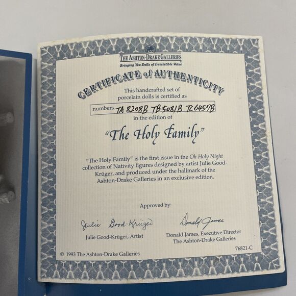 Ashton Drake Galleries Holy Family Nativity Set Porcelain Figurine Dolls Shepard - Picture 11 of 12